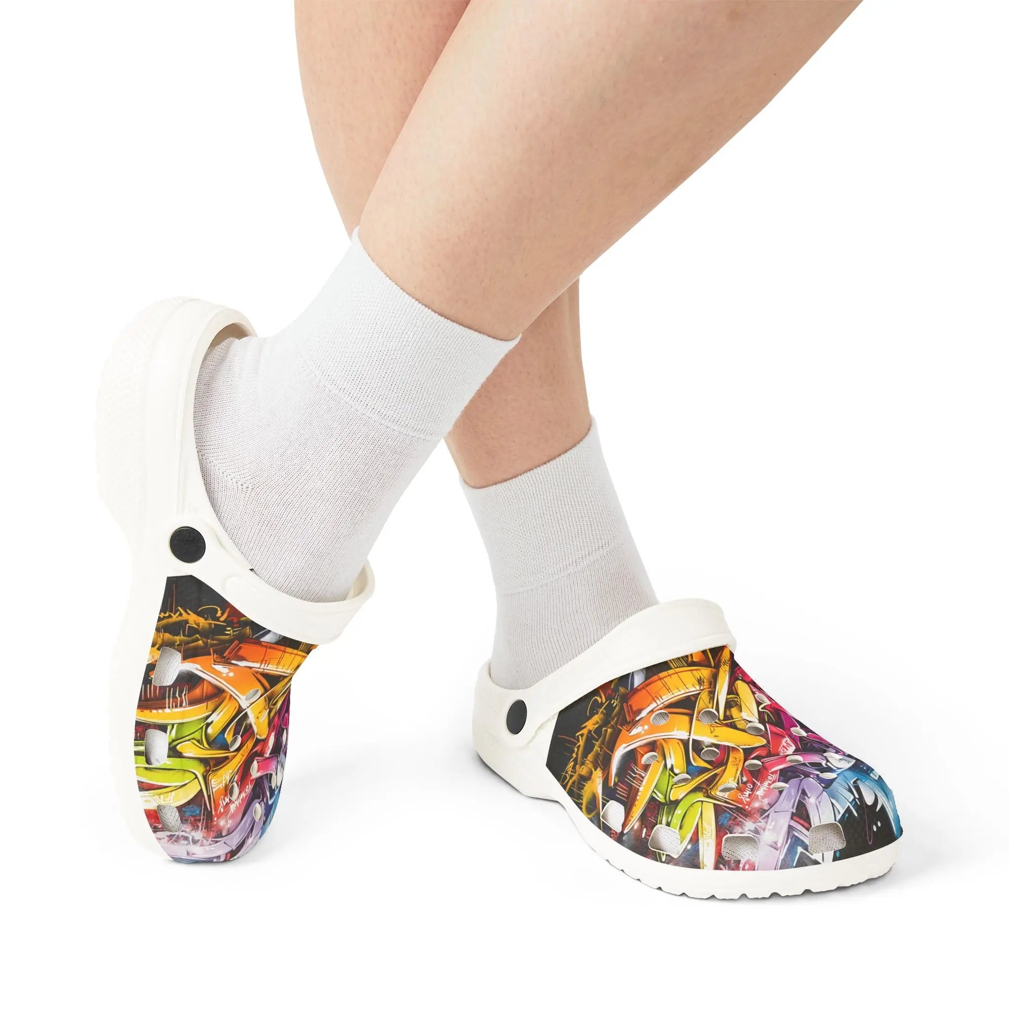 Tommy Lee Sparta Graffiti Foam Rubber Clogs - TOMMY LEE SPARTA