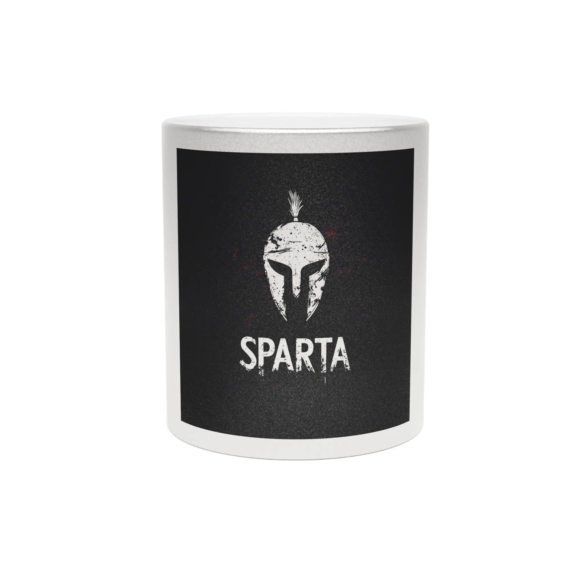 Sparta Spartan Warrior Metallic Mug - Silver/Gold Coffee Cup Printify