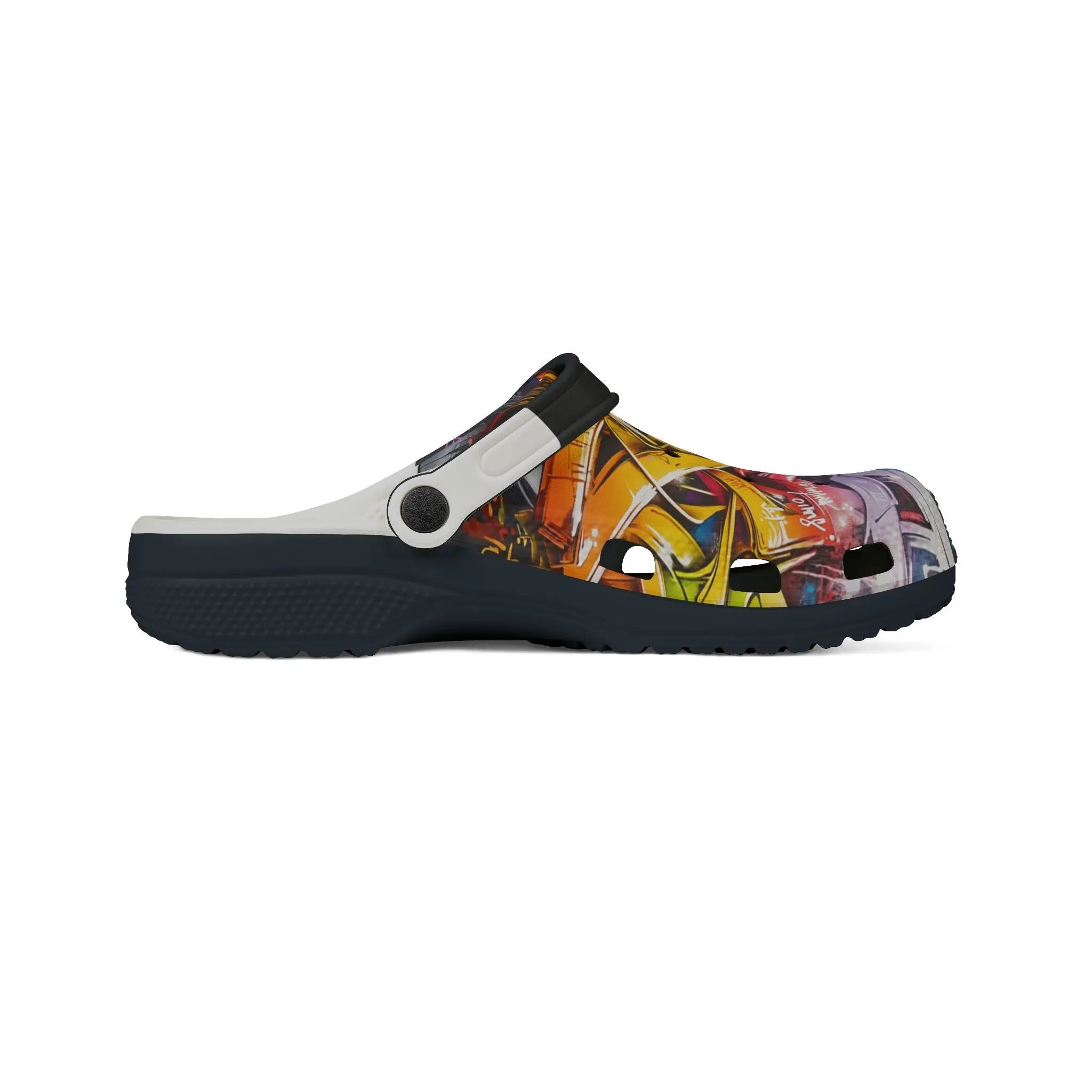 Tommy Lee Sparta Graffiti Foam Rubber Clogs Printify