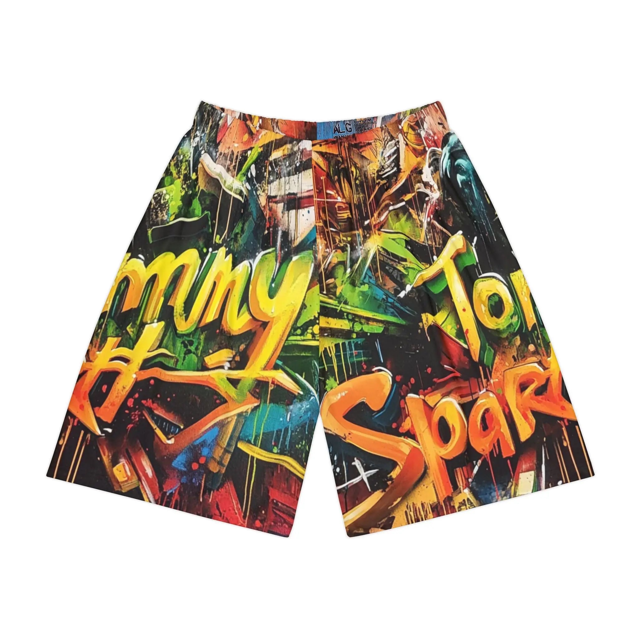 Vibrant Men's Sports Shorts - Graffiti Design for Active Lifestyles Printify