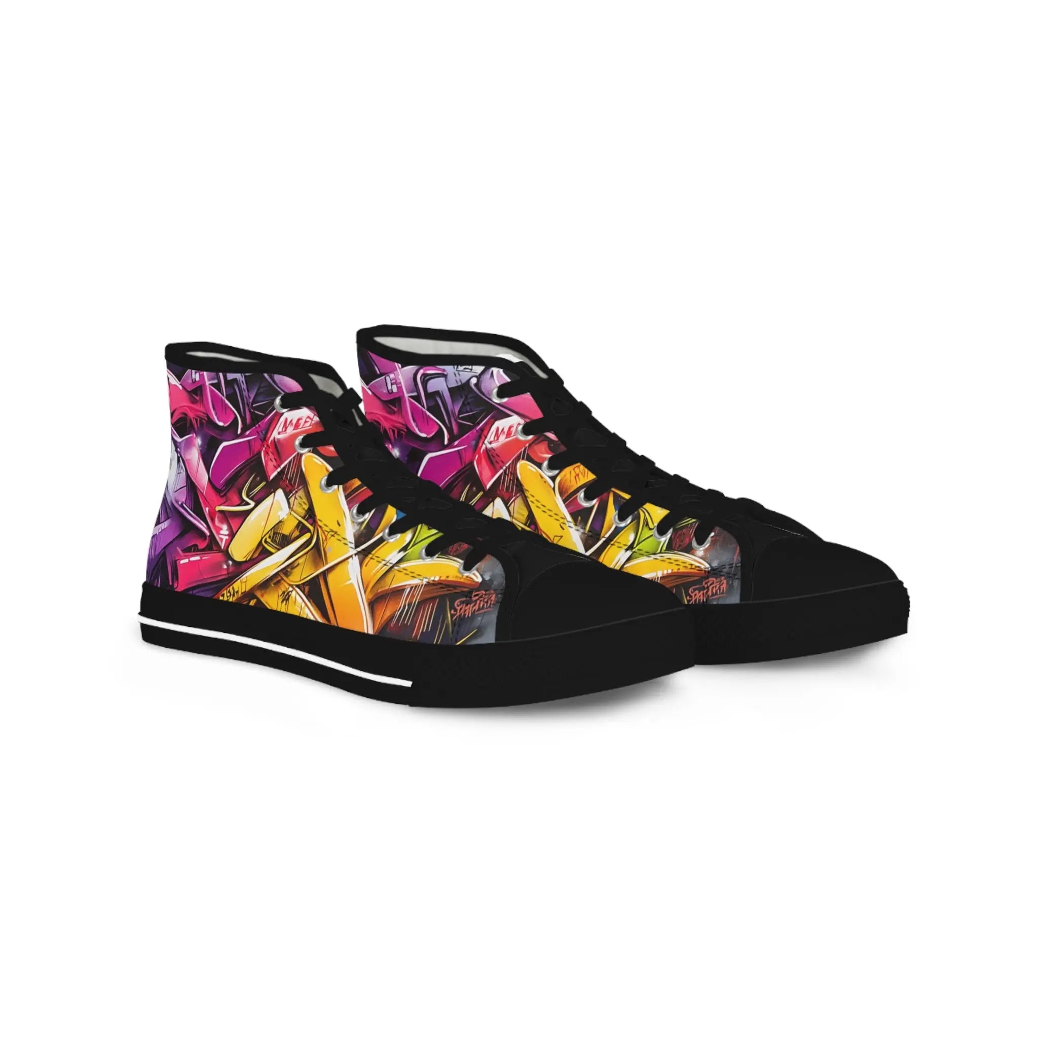 Vibrant Tommy Lee Sparta Graffiti High Top Sneakers Printify