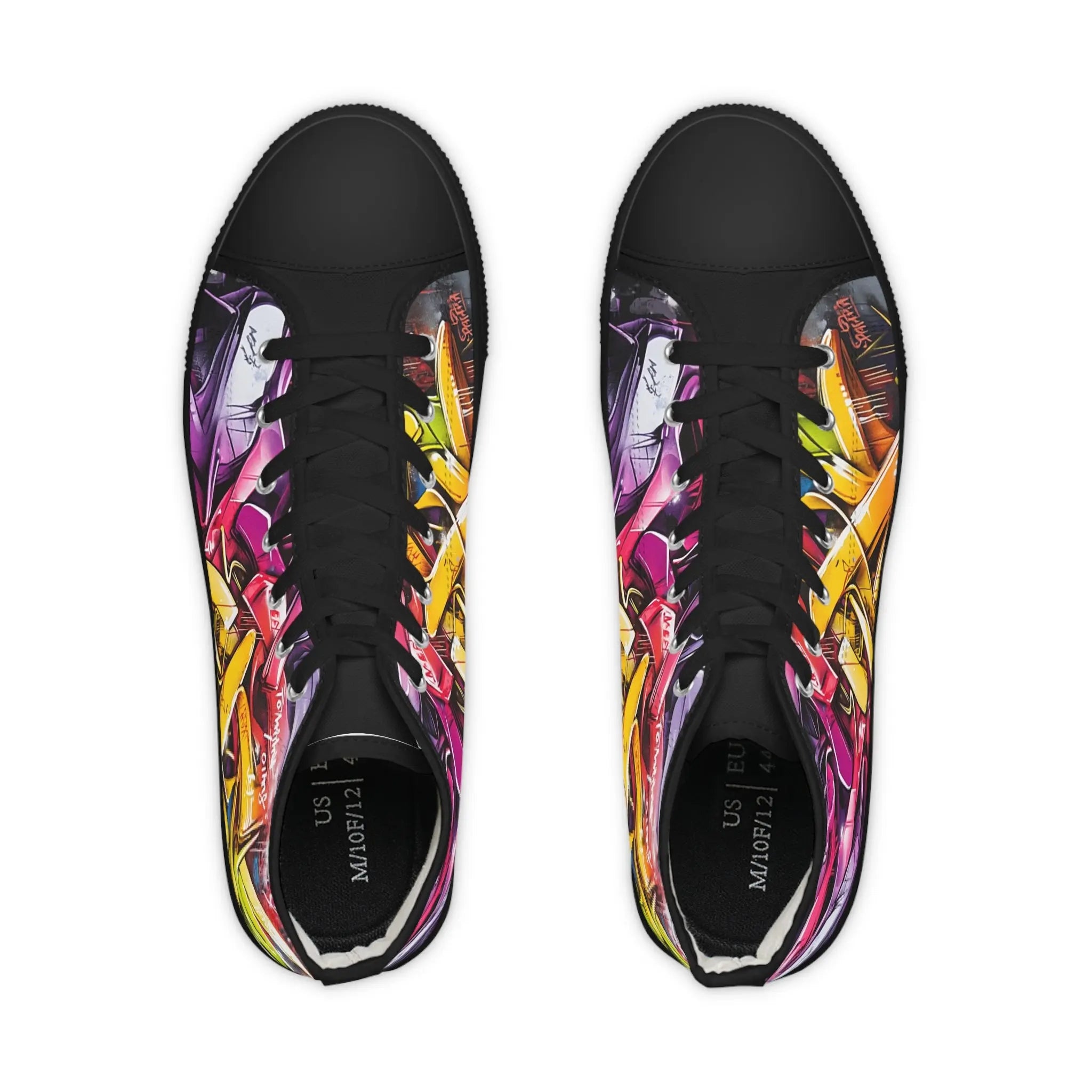 Vibrant Tommy Lee Sparta Graffiti High Top Sneakers Printify