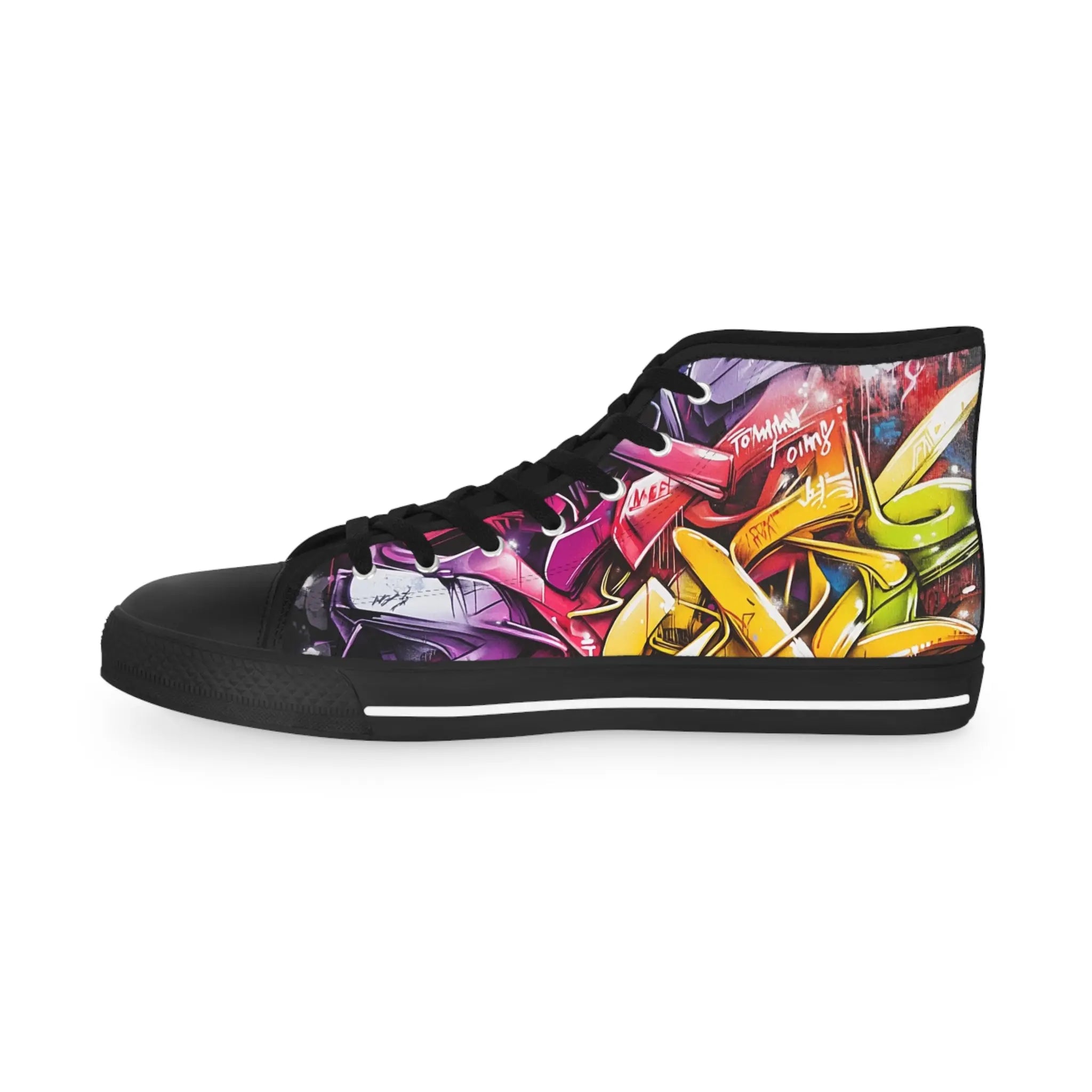 Vibrant Tommy Lee Sparta Graffiti High Top Sneakers Printify
