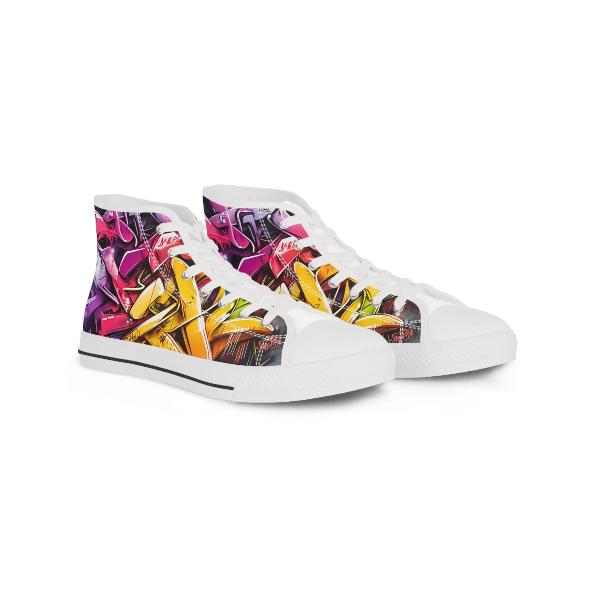 Vibrant Tommy Lee Sparta Graffiti High Top Sneakers Printify