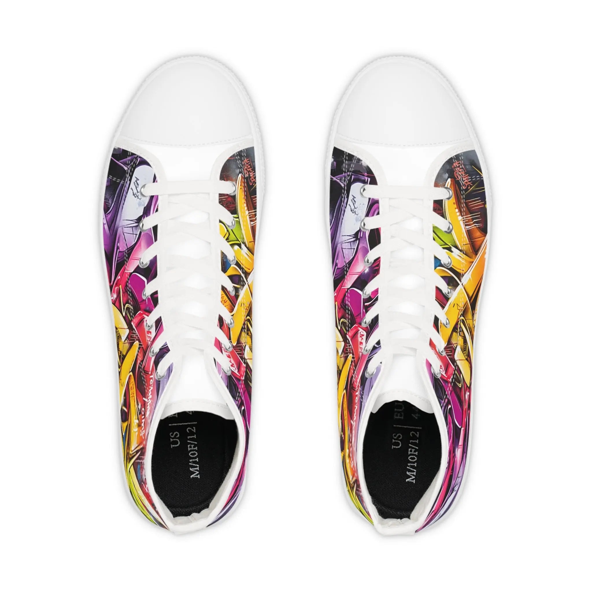Vibrant Tommy Lee Sparta Graffiti High Top Sneakers Printify